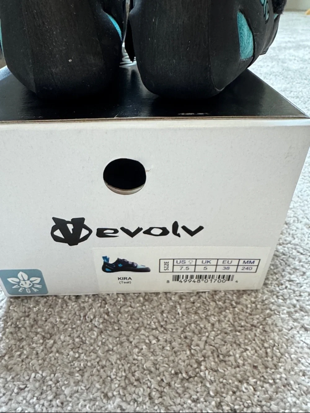 NEW Evolv Kira women’s climbing shoes teal 7.5 38 - Picture 6 of 7